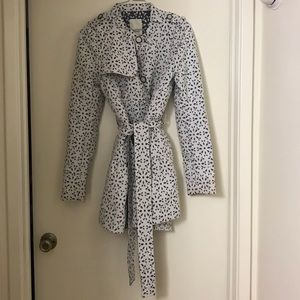 Blue and White Eyelet Jacket by Anthropologie